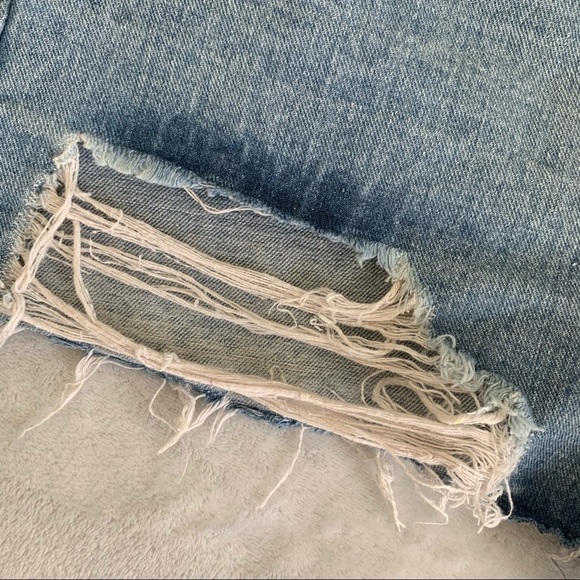 ASTONISHING power destroyed Cheeky shorts size 27 Denim Jean light blue - Picture 4 of 6
